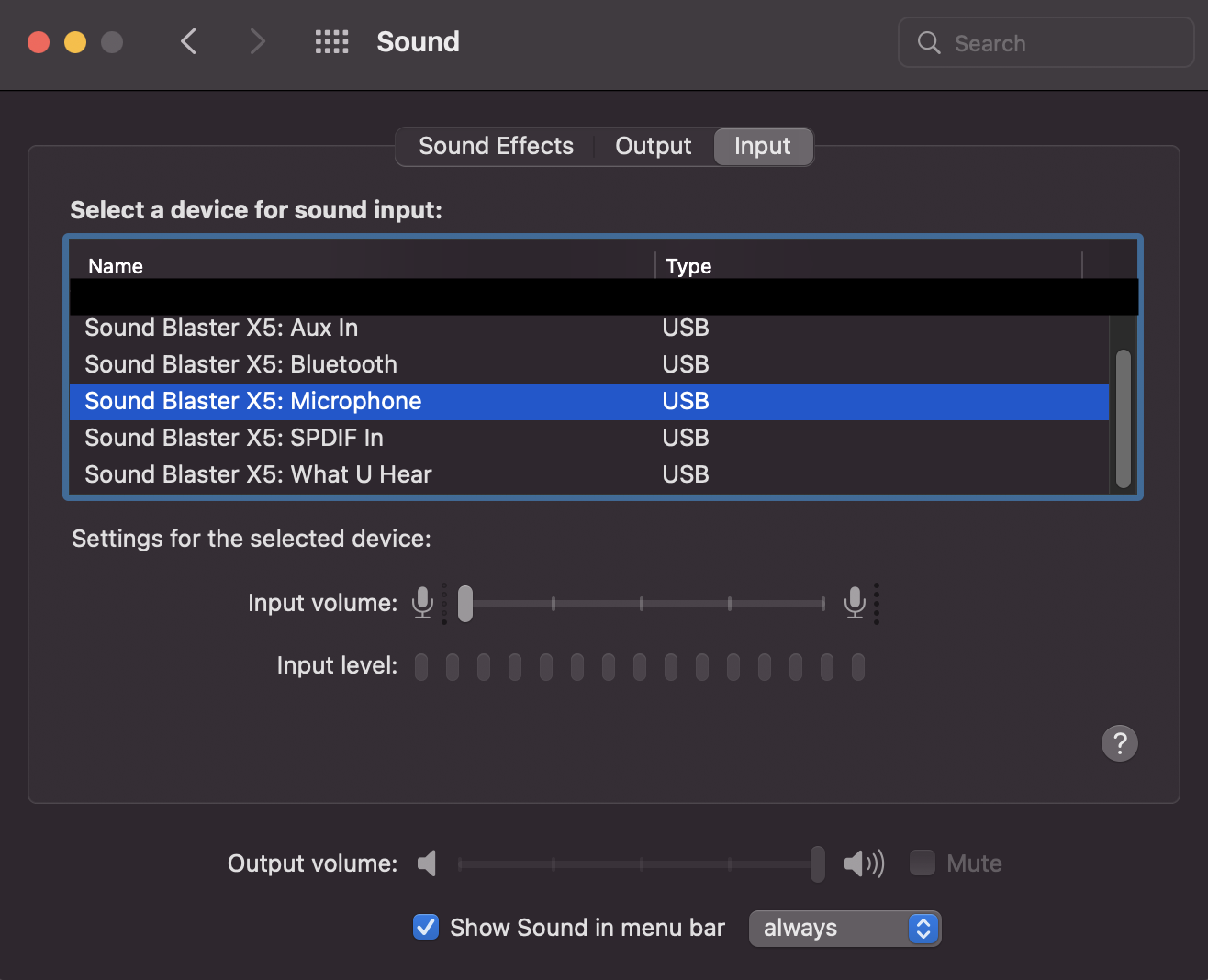 Support.Creative.Com - Sound Blaster X5: macOS® Configuration