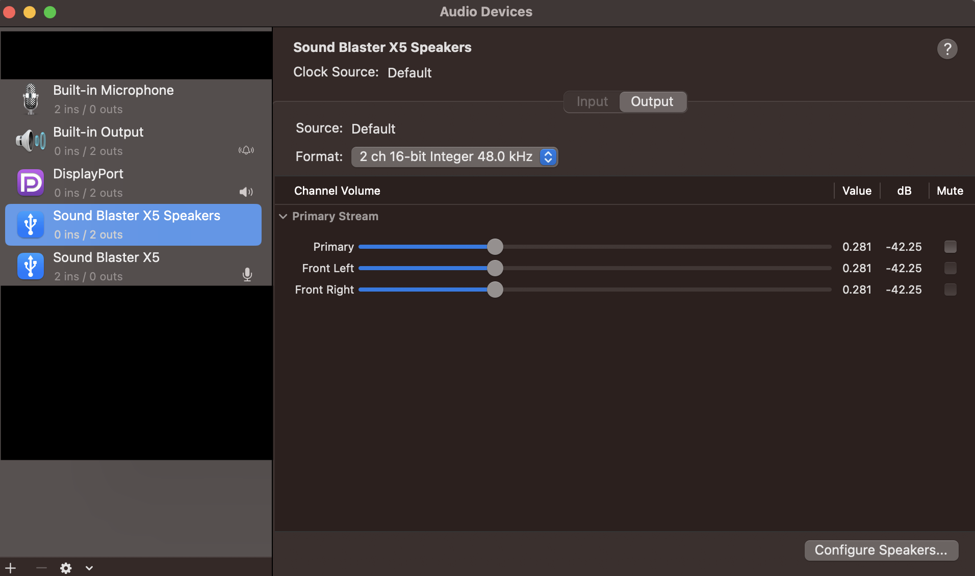 Support.Creative.Com - Sound Blaster X5: macOS® Configuration